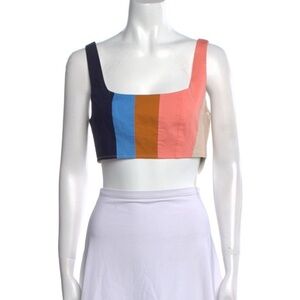 STAUD Multicolor Striped Crop Top